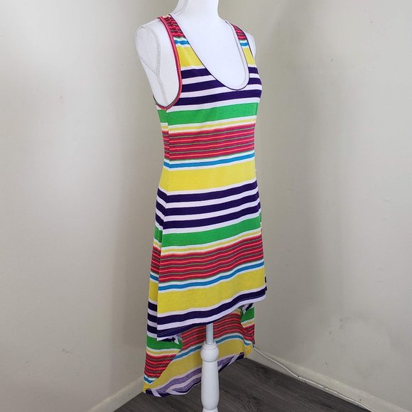 Feathers Colorful Racer Back Long Slug Dress Size Large - Picture 4 of 12